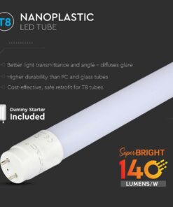 LED Λάμπα T8 G13 60cm 7W V-TAC 160° 1000lm Θερμό 3000K – 216474