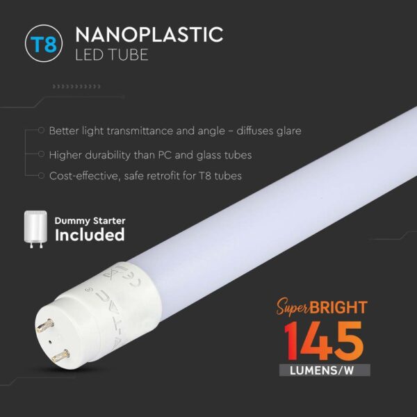 LED Λάμπα T8 G13 120cm 12W Rotation V-TAC 160° 1750lm Θερμό 3000K – 216477