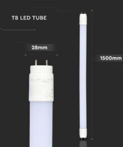 LED Λάμπα T8 G13 150cm 15W Rotation V-TAC 160° 2150lm Θερμό 3000K – 216480