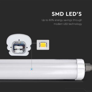 Φωτιστικό Οροφής LED 24W 4000K 1.2m IP65 Λευκού Χρώματος V-TAC – 6485