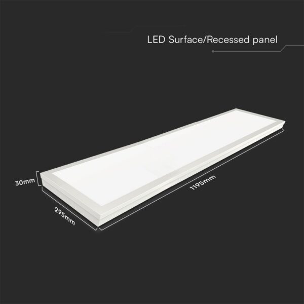 LED Πάνελ Oρθογώνιο 2σε1 Επιφανειακό-Χωνευτό 40W V-TAC Samsung 30x120cm Φυσικό 4000K – 2166251