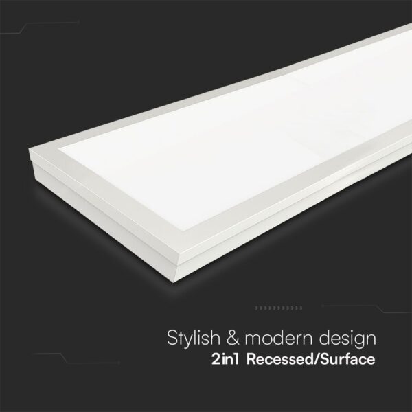 LED Πάνελ Oρθογώνιο 2σε1 Επιφανειακό-Χωνευτό 40W V-TAC Samsung 30x120cm Φυσικό 4000K – 2166251