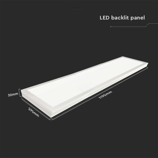 LED Πάνελ Παραλληλόγραμμο 2σε1 Επιφανειακό-Χωνευτό 36W V-TAC 30x120cm Ψυχρό Λευκό 6400K – 216626