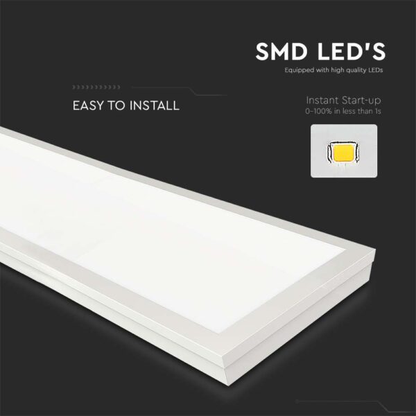LED Πάνελ Παραλληλόγραμμο 2σε1 Επιφανειακό-Χωνευτό 36W V-TAC 30x120cm Ψυχρό Λευκό 6400K – 216626