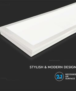 LED Πάνελ Παραλληλόγραμμο 2σε1 Επιφανειακό-Χωνευτό 36W V-TAC 30x120cm Ψυχρό Λευκό 6400K – 216626
