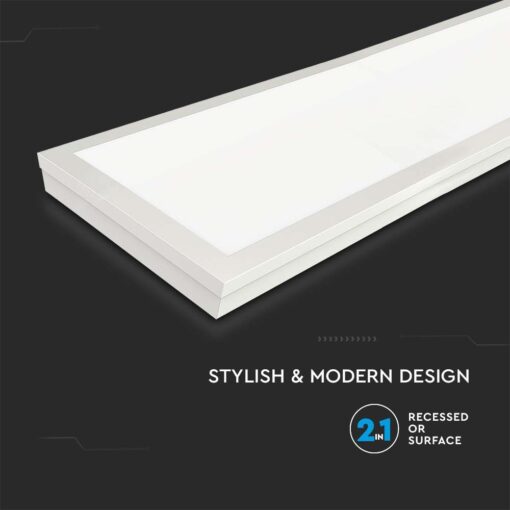 LED Πάνελ Παραλληλόγραμμο 2σε1 Επιφανειακό-Χωνευτό 36W V-TAC 30x120cm Ψυχρό Λευκό 6400K – 216626