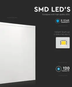 LED Πάνελ Τετράγωνο Χωνευτό 60X60 cm 36W V-TAC 120° 4320lm Φυσικό 4000K – 216706