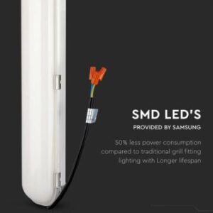 LED Αδιάβροχο φωτιστικό Samsung SMD 60W 1200mm ψυχρό λευκό 6500K 120lm/W V-TAC – 21679