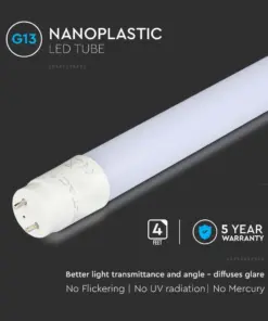 LED Λάμπα T8 G13 120cm 16.5W V-TAC Samsung Chip 1850lm 160° Θερμό 3000K – 21688