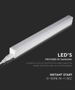 LED Φωτιστικό Πάγκου/Κουζίνας με Διακόπτη T5 60cm 7W V-TAC PRO Samsung Chip 700lm Ψυχρό Λευκό 6400K – 21694