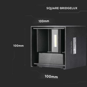 LED Φωτιστικό Τοίχου Up-Down 5W V-TAC Μαύρο Αδιάβροχο IP65 Θερμό 3000Κ – 217078