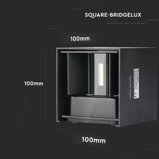 LED Φωτιστικό Τοίχου Up-Down 5W V-TAC Μαύρο Αδιάβροχο IP65 Θερμό 3000Κ – 217078