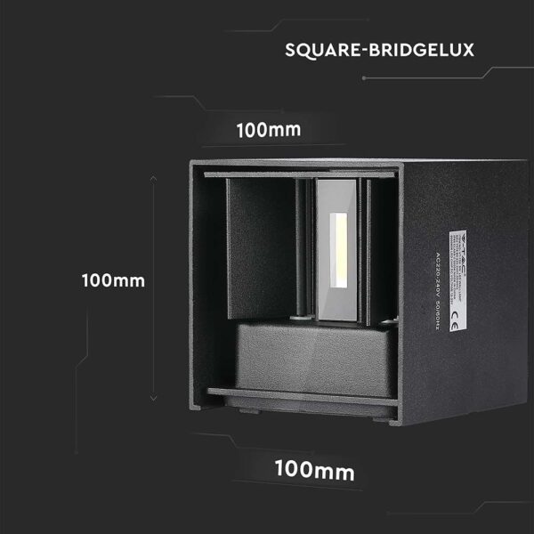 LED Φωτιστικό Τοίχου Up-Down 5W V-TAC Μαύρο Αδιάβροχο IP65 Θερμό 3000Κ – 217078