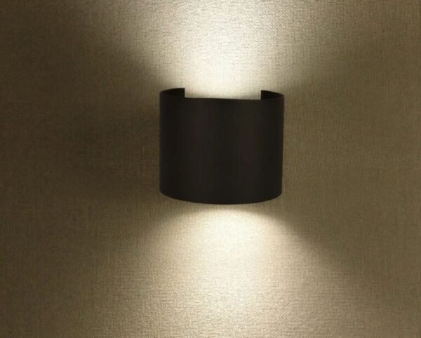 LED απλίκα 5W στρογγυλή μαύρο σώμα 3000K θερμό λευκό IP65 V-TAC – 217081