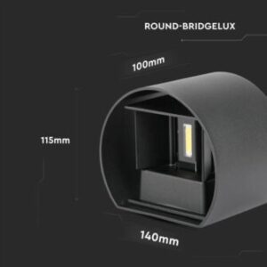 LED απλίκα 5W στρογγυλή μαύρο σώμα 3000K θερμό λευκό IP65 V-TAC – 217081