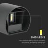 LED απλίκα 5W στρογγυλή μαύρο σώμα 3000K θερμό λευκό IP65 V-TAC – 217081