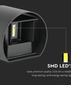 LED απλίκα 5W στρογγυλή μαύρο σώμα 3000K θερμό λευκό IP65 V-TAC – 217081