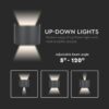 LED απλίκα 5W στρογγυλή μαύρο σώμα 3000K θερμό λευκό IP65 V-TAC – 217081