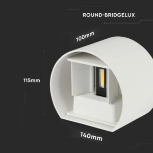 LED επιτοίχιο φωτιστικό 5W στρογγυλό λευκό σώμα 3000K θερμό λευκό V-TAC – 217082
