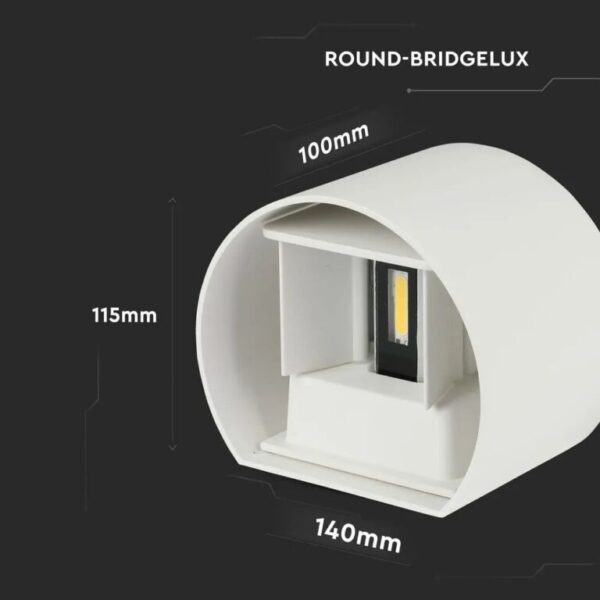 LED επιτοίχιο φωτιστικό 5W στρογγυλό λευκό σώμα 3000K θερμό λευκό V-TAC – 217082
