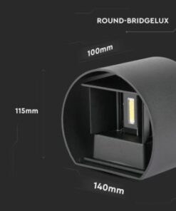 LED απλίκα 5W στρογγυλή μαύρο σώμα 4000K φυσικό λευκό IP65 V-TAC – 217090