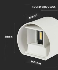 LED επιτοίχιο φωτιστικό 5W στρογγυλό λευκό σώμα 4000K φυσικό λευκό V-TAC – 217091
