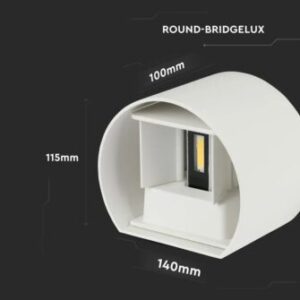 LED επιτοίχιο φωτιστικό 5W στρογγυλό λευκό σώμα 4000K φυσικό λευκό V-TAC – 217091