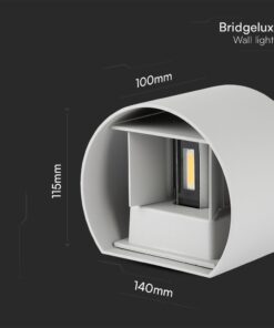 Αρχιτεκτονικό Φωτιστικό Τοίχου Up-Down LED 5W Γκρι Στρογγυλό IP65 4000K με Ρυθμιζόμενη Δέσμη V-TAC – 217092