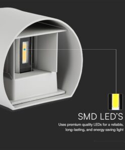 Αρχιτεκτονικό Φωτιστικό Τοίχου Up-Down LED 5W Γκρι Στρογγυλό IP65 4000K με Ρυθμιζόμενη Δέσμη V-TAC – 217092