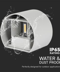 Αρχιτεκτονικό Φωτιστικό Τοίχου Up-Down LED 5W Γκρι Στρογγυλό IP65 4000K με Ρυθμιζόμενη Δέσμη V-TAC – 217092