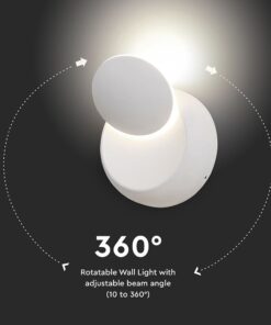 Φωτιστικό Τοίχου 5W LED Κυκλικό Περιστρεφόμενο Λευκό V-TAC IP65 Φυσικό Λευκό 4000K – 217093