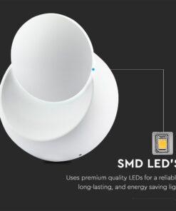 Φωτιστικό Τοίχου 5W LED Κυκλικό Περιστρεφόμενο Λευκό V-TAC IP65 Φυσικό Λευκό 4000K – 217093