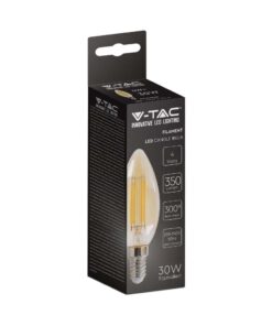 LED Λάμπα E14 4W Φλόγα Filament V-TAC Θερμό 2200K – 217113