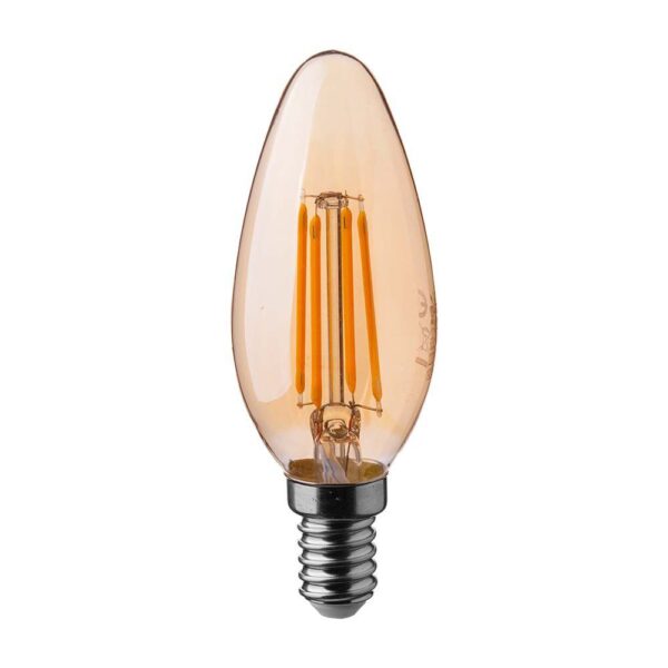 LED Λάμπα E14 4W Φλόγα Filament V-TAC Θερμό 2200K - 217113