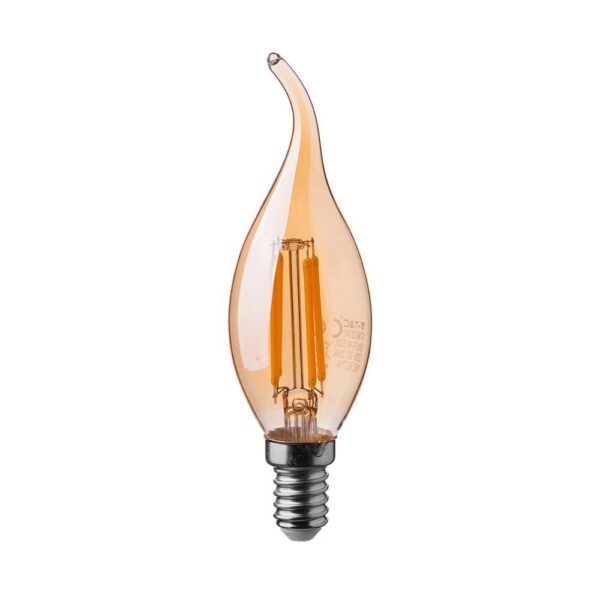 LED Λάμπα E14 4W Φλόγα Filament V-TAC Θερμό 2200K – 217114