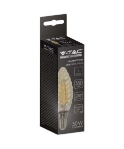 LED Λάμπα E14 4W Φλόγα Filament V-TAC Θερμό 2200K – 217115
