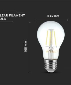Λάμπα LED E27 Filament 4W Ψυχρό 6500K V-TAC – 217120VT