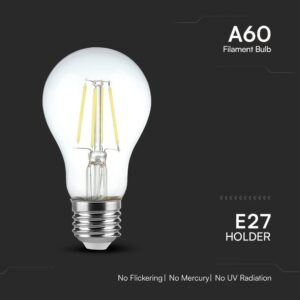 Λάμπα LED E27 Filament 4W Ψυχρό 6500K V-TAC – 217120VT