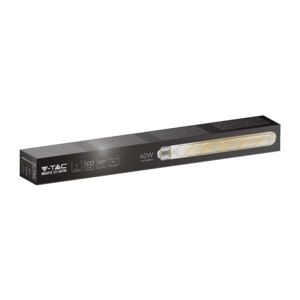 LED Λάμπα E27 T30 30cm 5W Filament Amber V-TAC 300° 500lm Θερμό Λευκό 2200Κ – 217142