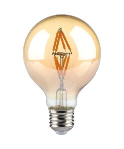 LED Λάμπα E27 G80 4W Filament Amber V-TAC 300° 400lm Θερμό Λευκό 2200Κ – 217148