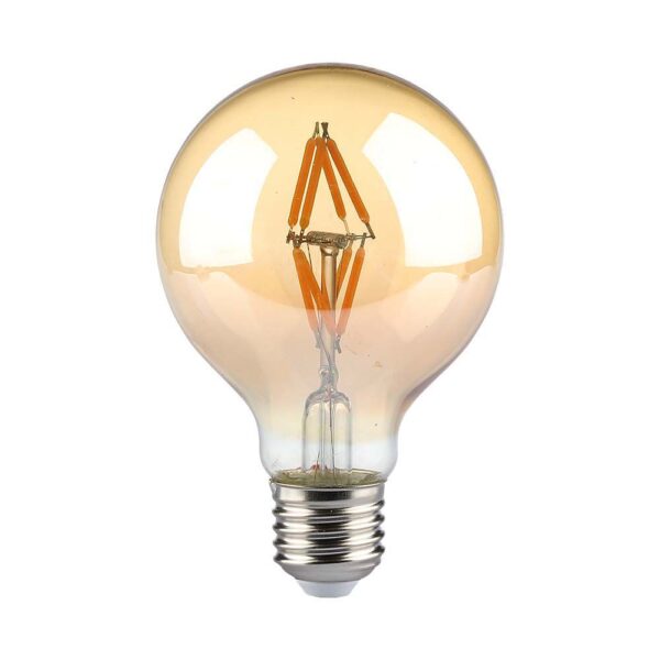 LED Λάμπα E27 G80 4W Filament Amber V-TAC 300° 400lm Θερμό Λευκό 2200Κ – 217148