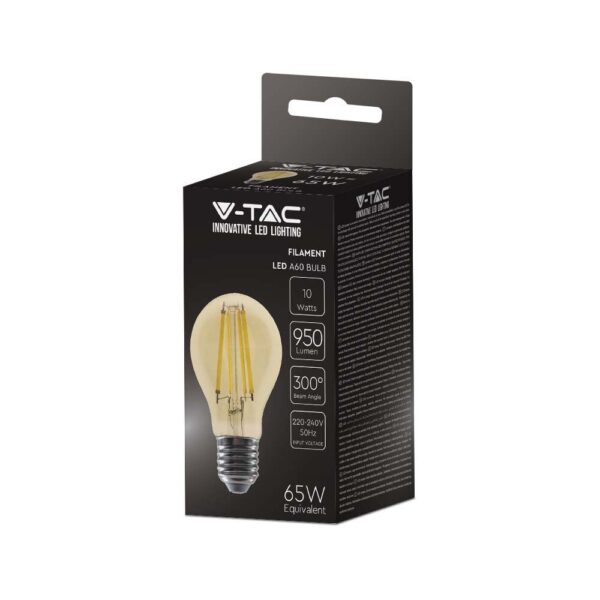 LED Λάμπα E27 A67 10W Filament   V-TAC Θερμό 2200K – 217157