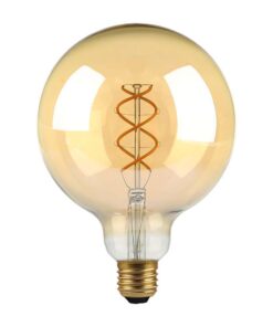 LED Λάμπα E27 G125 5W Filament Amber V-TAC 300° 300lm Θερμό Λευκό 1800Κ – 217216