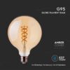 LED Λάμπα E27 G95 5W Filament Amber V-TAC 300° 300lm Θερμό Λευκό 1800Κ – 217217