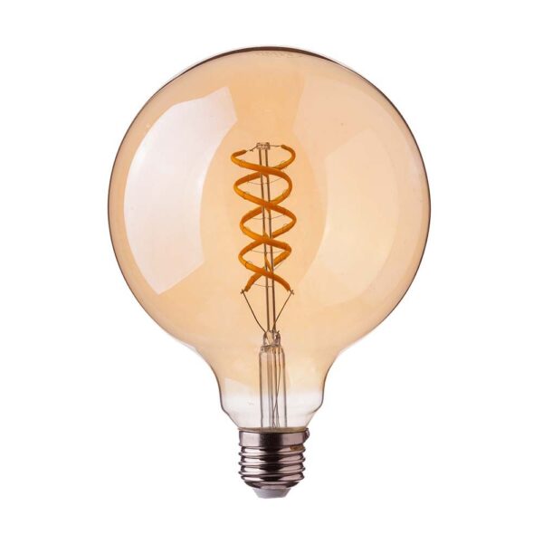 LED Λάμπα E27 G95 5W Filament Amber V-TAC 300° 300lm Θερμό Λευκό 1800Κ – 217217