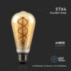 LED Λάμπα E27 ST64 5W Filament Amber V-TAC 300° 300lm Θερμό Λευκό 1800Κ – 217218