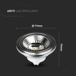 LED Λάμπα AR111 GU10 12W V-TAC Dimmable 40° Θερμό Λευκό 3000K – 217234