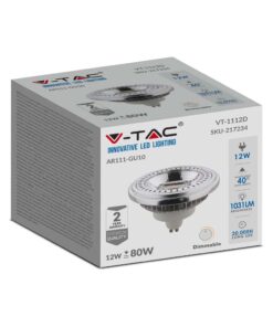 LED Λάμπα AR111 GU10 12W V-TAC Θερμό Λευκό 3000K – 217235