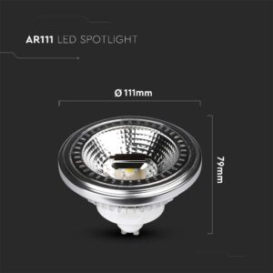 LED Λάμπα AR111 GU10 12W V-TAC Θερμό Λευκό 3000K – 217235
