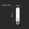 LED Λάμπα E27 T30 30cm 2W Filament  V-TAC 300° 200lm Θερμό Λευκό 3000Κ – 217251